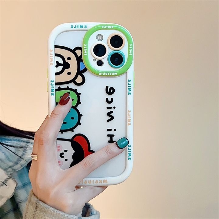 【RuRu】𝚒𝚗𝚜橫屏卡通怪獸手機殼 蘋果全型號 黑 白 全機包覆 連按鍵都不放過 防摔軟殼-細節圖2