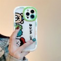【RuRu】𝚒𝚗𝚜橫屏卡通怪獸手機殼 蘋果全型號 黑 白 全機包覆 連按鍵都不放過 防摔軟殼-規格圖3