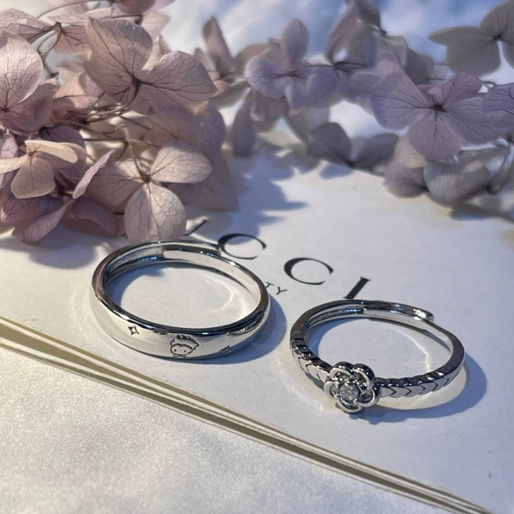 【RuRu】小眾設計款 小王子和玫瑰情侶戒指 男女開口可調節對戒 銀 小眾設計 節日禮物-細節圖2