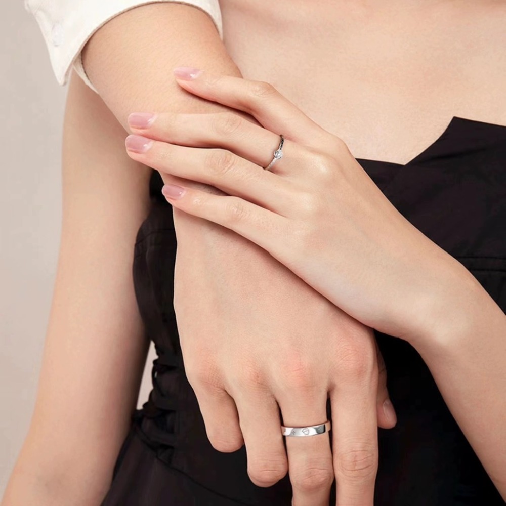 【RuRu】小眾設計款 小王子和玫瑰情侶戒指 男女開口可調節對戒 銀 小眾設計 節日禮物-細節圖3