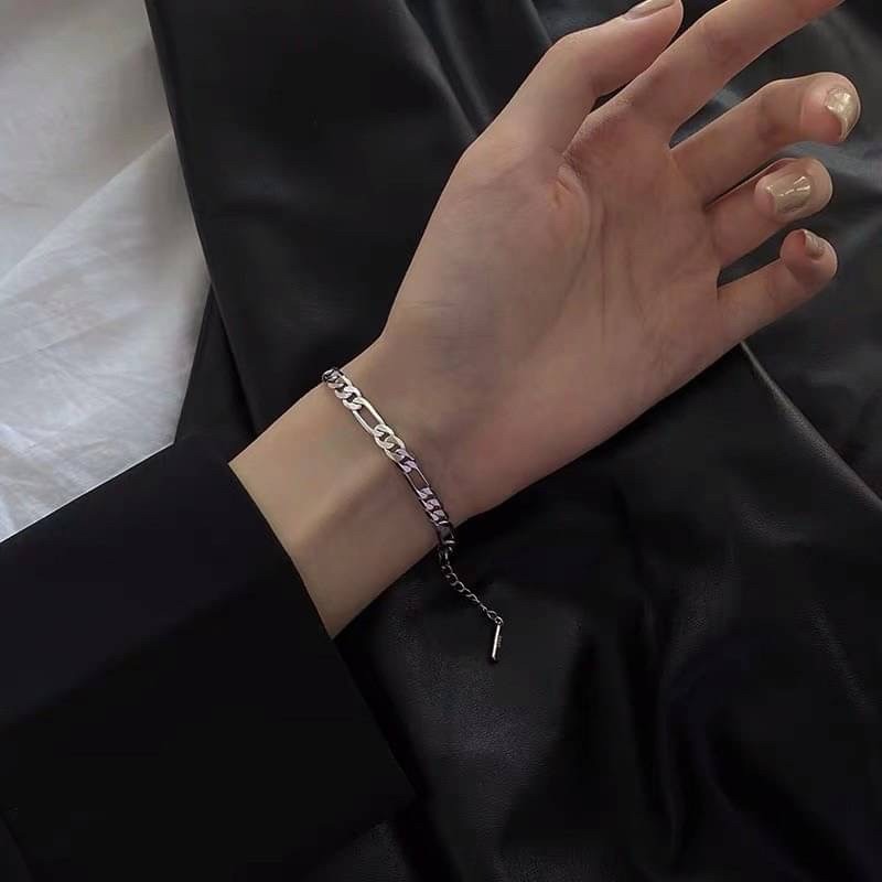 【RuRu】小眾設計款 簡約個性鏈條手鍊 小眾設計 合金 鏈長15公分+3公分 銀色-細節圖3