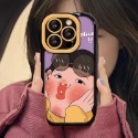 【RuRu】蘋果全型號·🍎搞怪嘟嘴女孩手機殼 藍 黃 全機包覆｜防摔軟殼···🛒-規格圖3