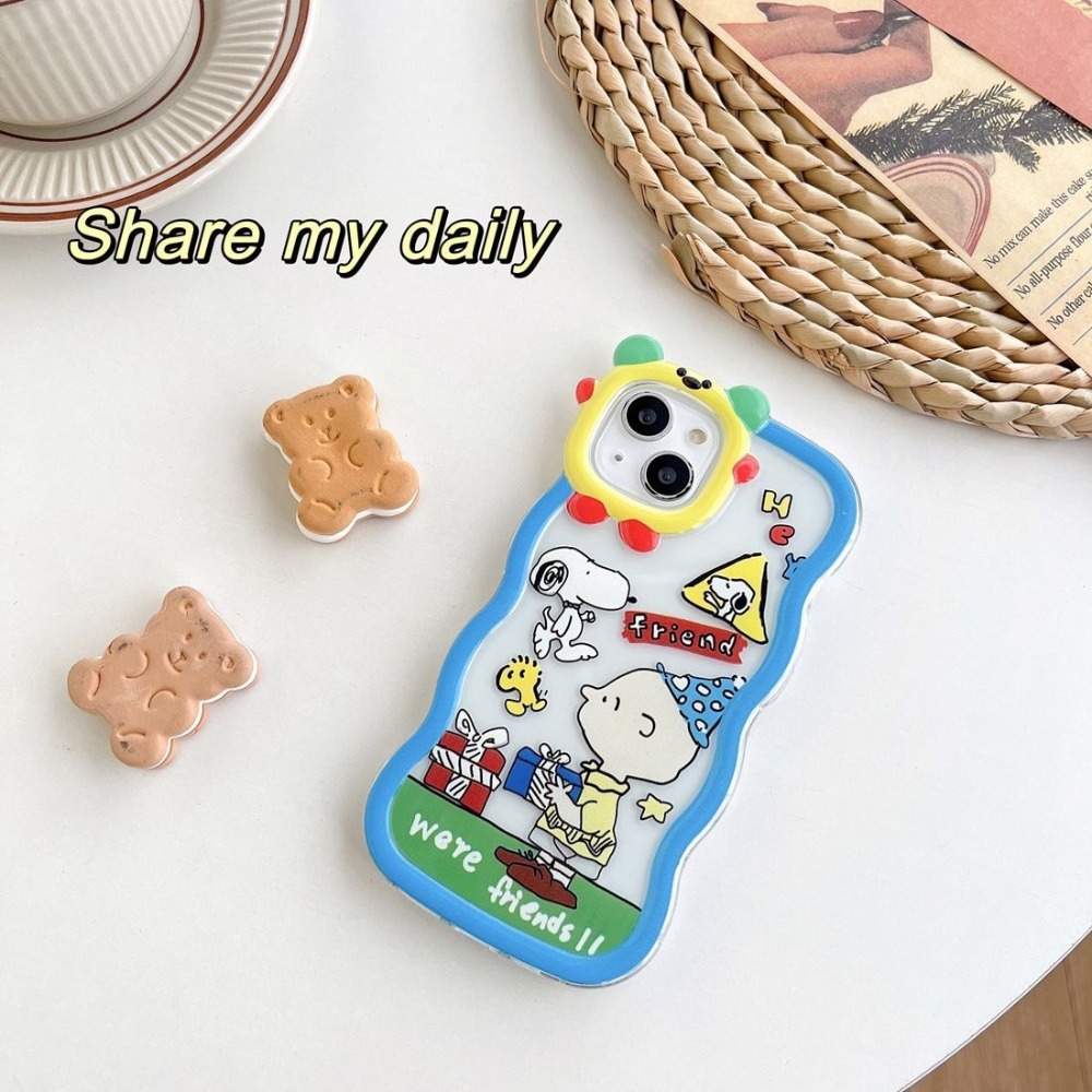 【RuRu】蘋果全型號·🍎 史努比繽紛透明手機殼 禮物 衝浪 全機包覆｜連按鍵都不放過｜防摔軟殼·♡-細節圖2
