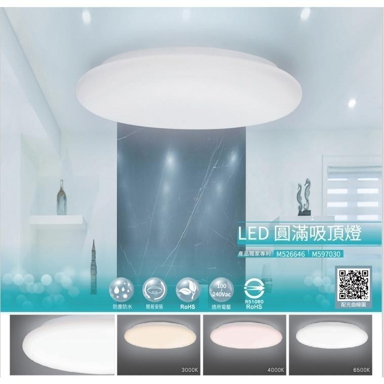 ☼金順心☼ 亮博士 50W LED 圓滿吸頂燈 吸頂燈 單色 防水 防塵 防蚊蟲 防震 無藍光危害 適用4~5坪-細節圖4