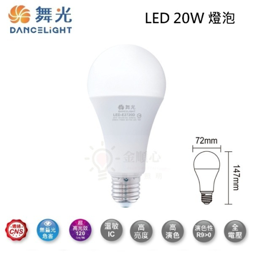 金順心照明 板橋好商量 舞光 LED 20W 25W 38W 50W 燈泡 E27 商業用 燈泡 球泡 夜市 球泡燈