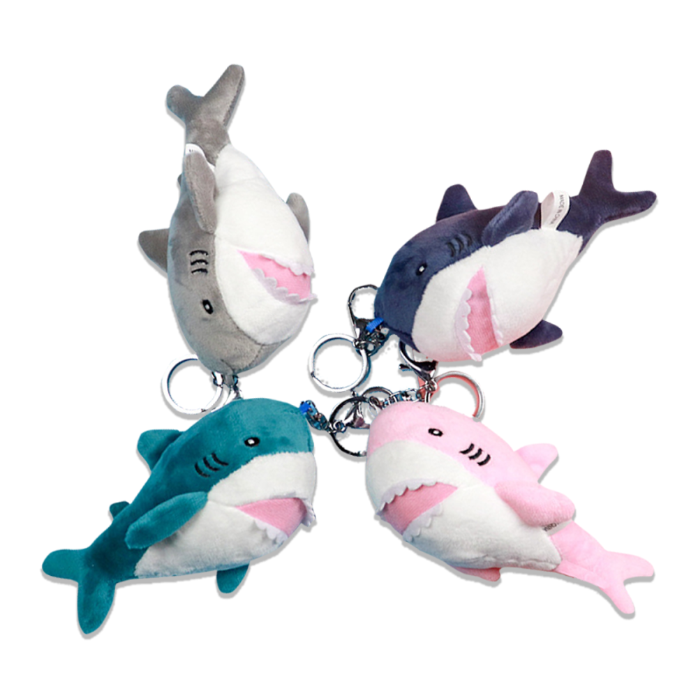 🎁【低價出清】現貨24H出 可愛大鯊魚鑰匙圈 雙扣件鑰匙圈 多種顏色 鯊魚寶寶 玩偶吊飾 娃娃機同款 ｜換你來玩-細節圖2