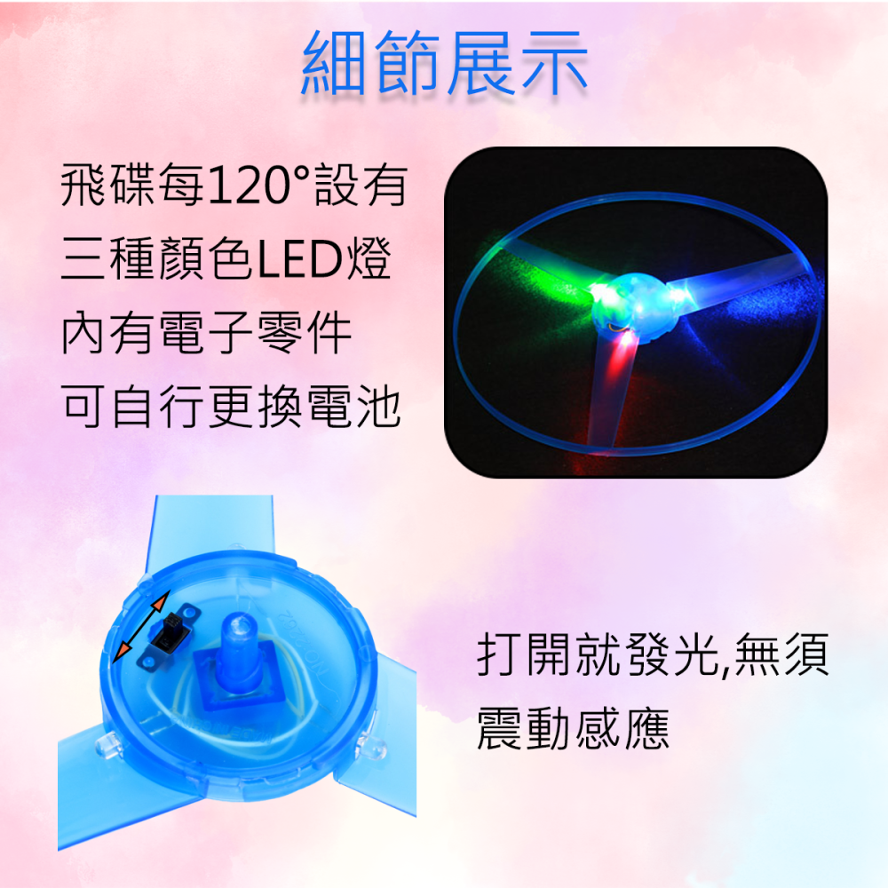 🎁【低價出清】現貨24H出  拉繩飛碟 閃光飛碟 手拉圓盤 飛天竹蜻蜓 飛天仙子拉繩飛盤 飛行玩具 UFO｜換你來玩-細節圖4