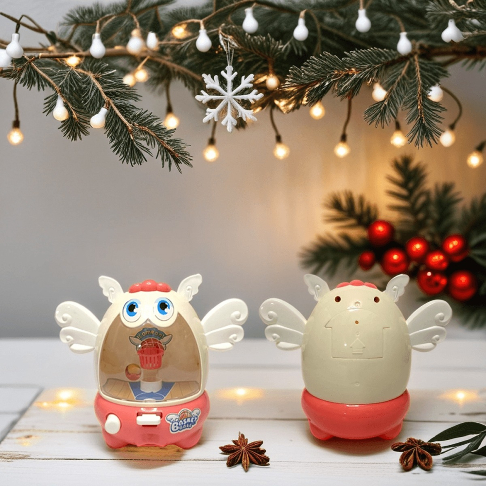 🎁現貨24H出 可愛天使寶寶籃球架 桌面手指藍球比賽遊戲機 迷你跳球 兒童桌遊 精緻禮盒送禮 ｜換你來玩-細節圖3