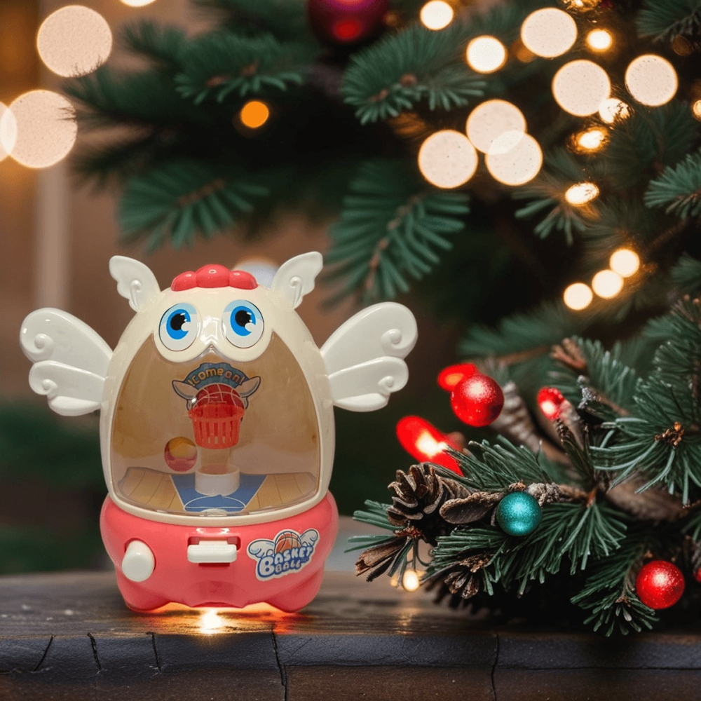 🎁現貨24H出 可愛天使寶寶籃球架 桌面手指藍球比賽遊戲機 迷你跳球 兒童桌遊 精緻禮盒送禮 ｜換你來玩-細節圖4