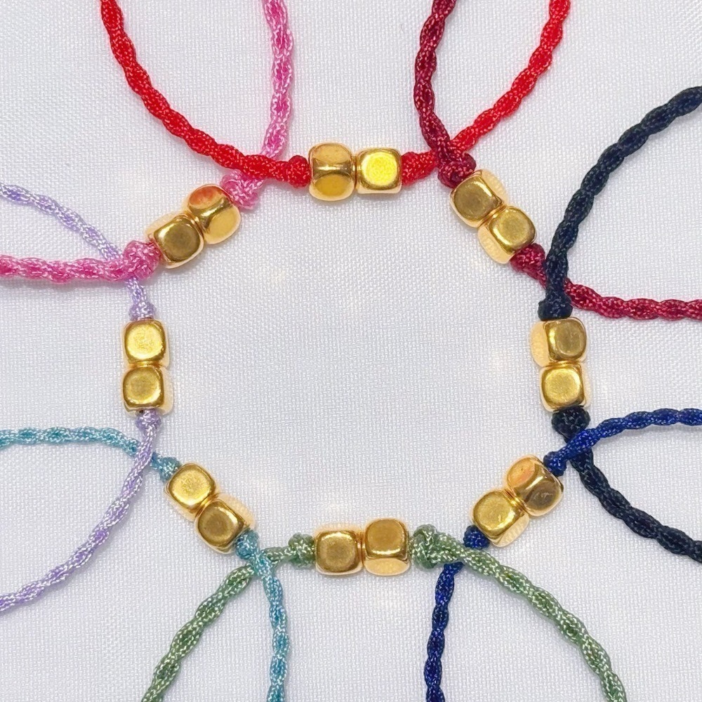 玉群銀樓💍純金9999 可愛 方糖  繽紛  彩帶 編繩 手鍊 手繩 送禮 生日-玉群銀樓-規格圖11