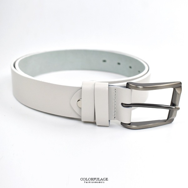 真皮皮帶 雅痞日系白色腰帶【NK140】-規格圖1