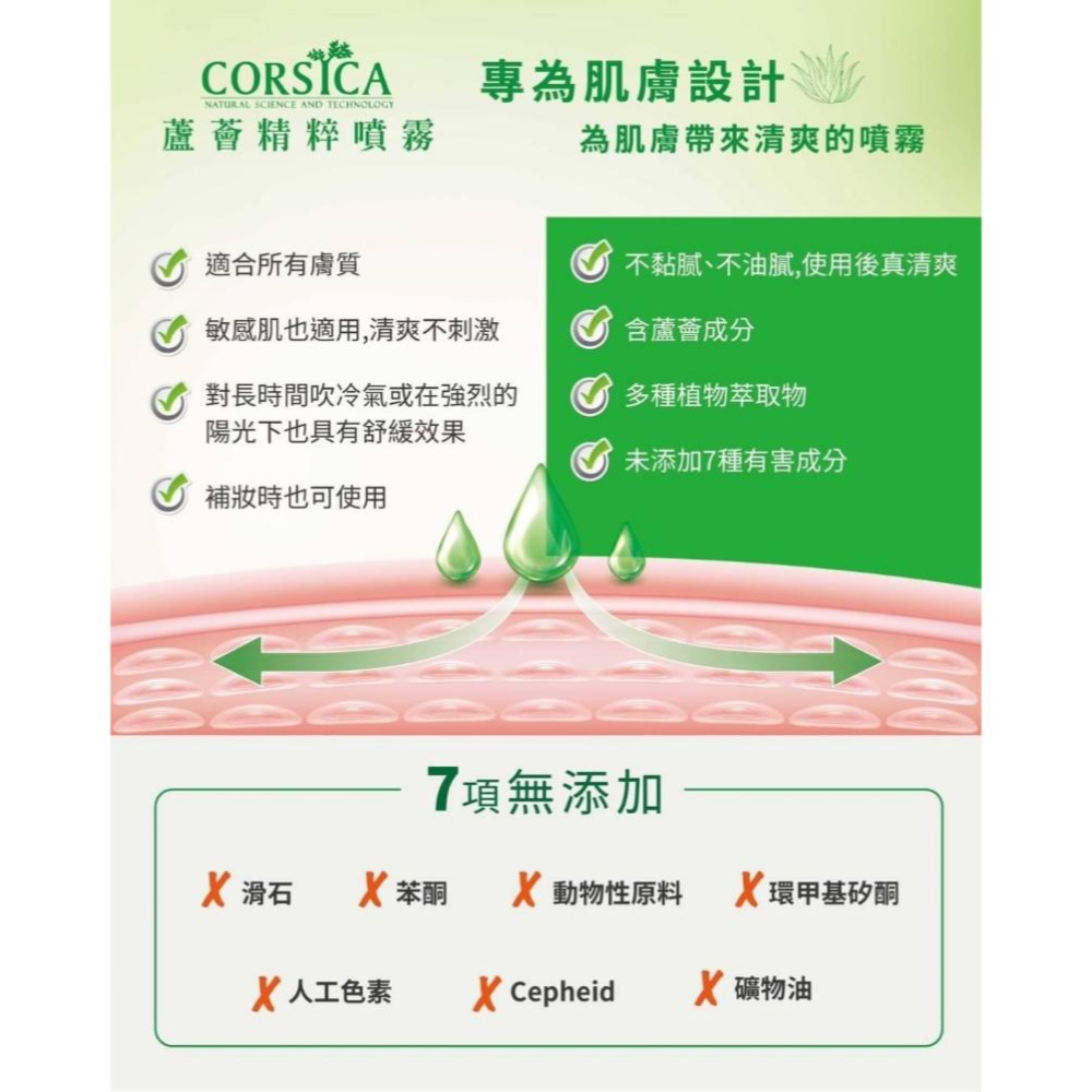 科皙佳CORSICA 蘆薈精粹噴霧 120ml【美日多多】-細節圖4