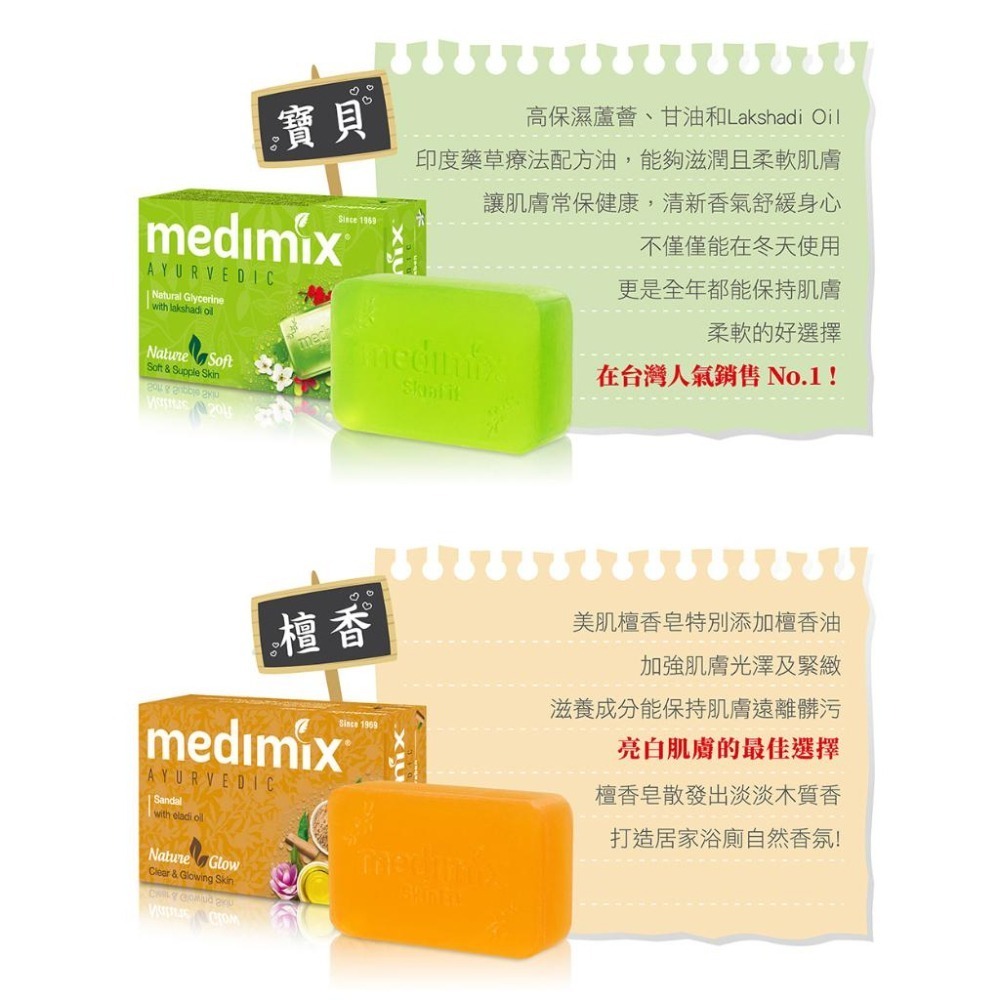 MEDIMIX 印度香皂/印度綠寶石皇室藥草浴美肌皂125g【美日多多】印度皂 岩蘭草 薑黃 藏紅花 藍寶石沁涼-細節圖7