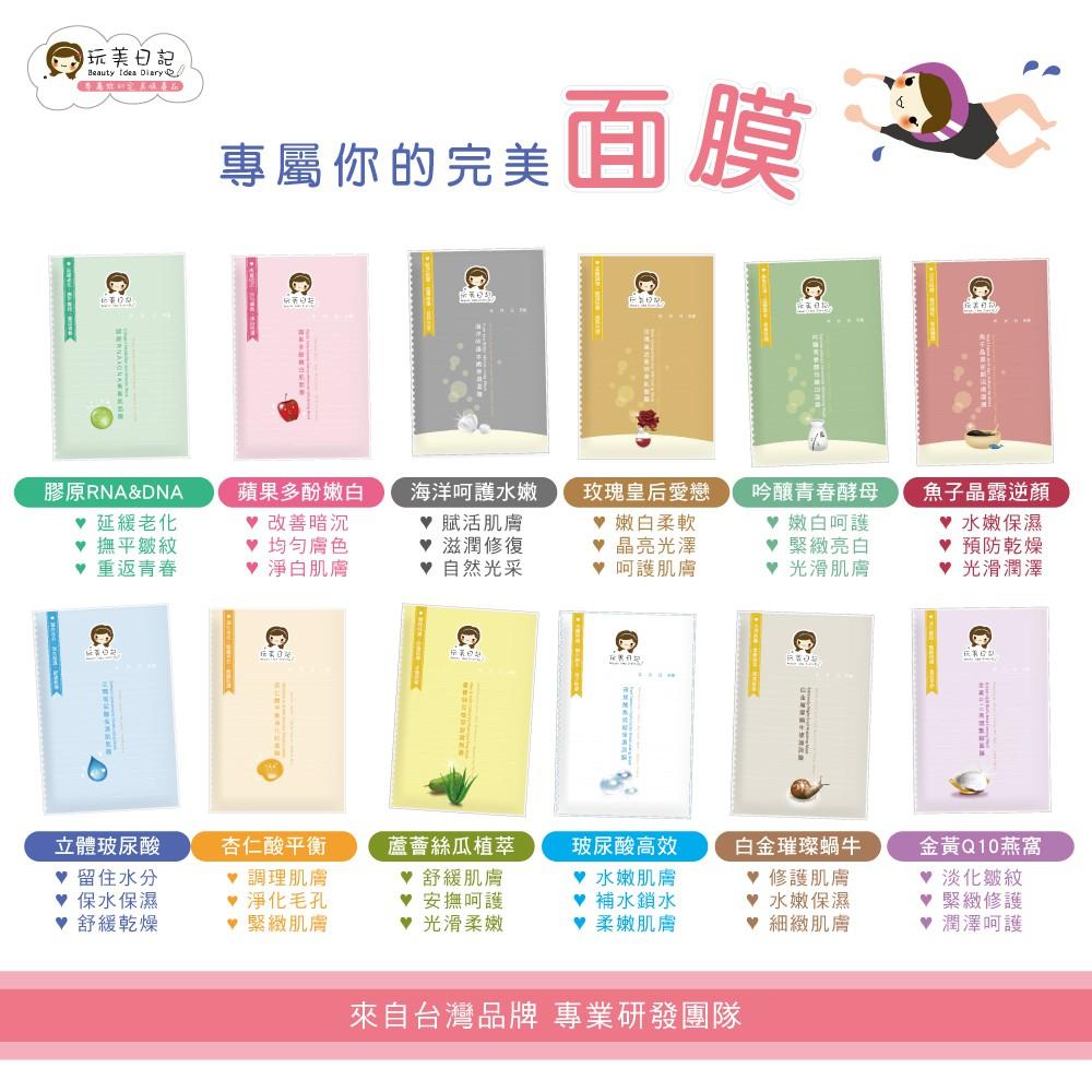 玩美日記 水絲布面膜(1片入/25ml) 蘋果多酚/杏仁酸平衡/膠原/立體玻尿酸【美日多多】-細節圖3