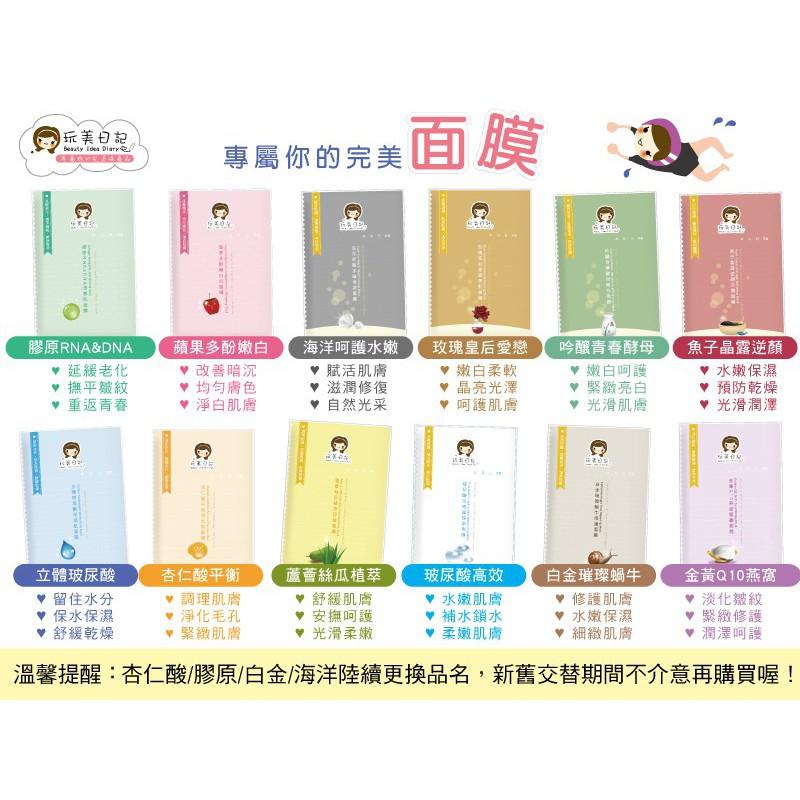 玩美日記 水絲布面膜(1片入/25ml) 蘋果多酚/杏仁酸平衡/膠原/立體玻尿酸【美日多多】-細節圖4