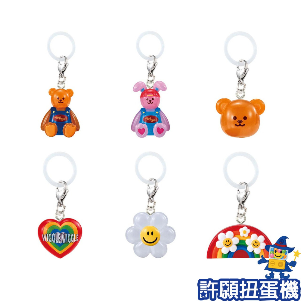 『現貨』 wiggle wiggle 造型吊飾 全5種 扭蛋 轉蛋 BANDAI 小花 公仔 吊飾 【許願扭蛋機】-細節圖2