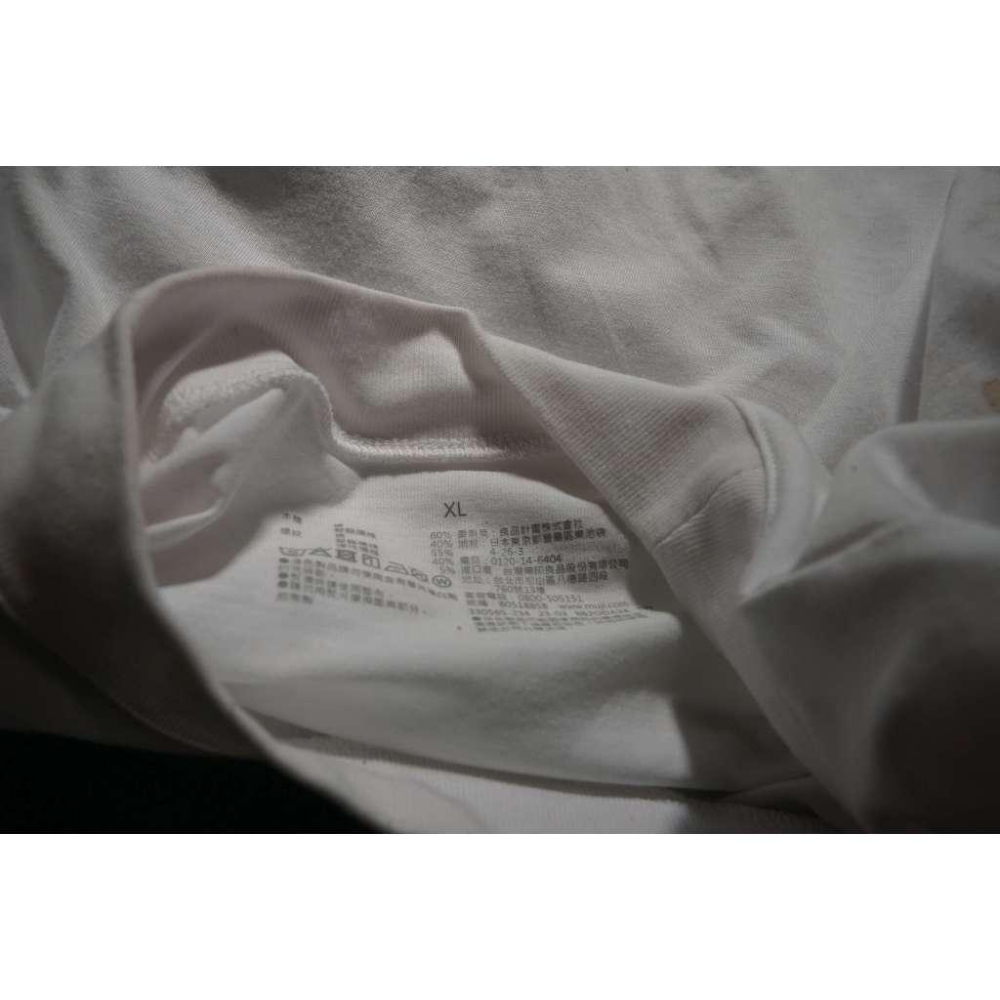 無印良品 白色 長袖 T-SHIRT XL 60% COTTON棉-細節圖2