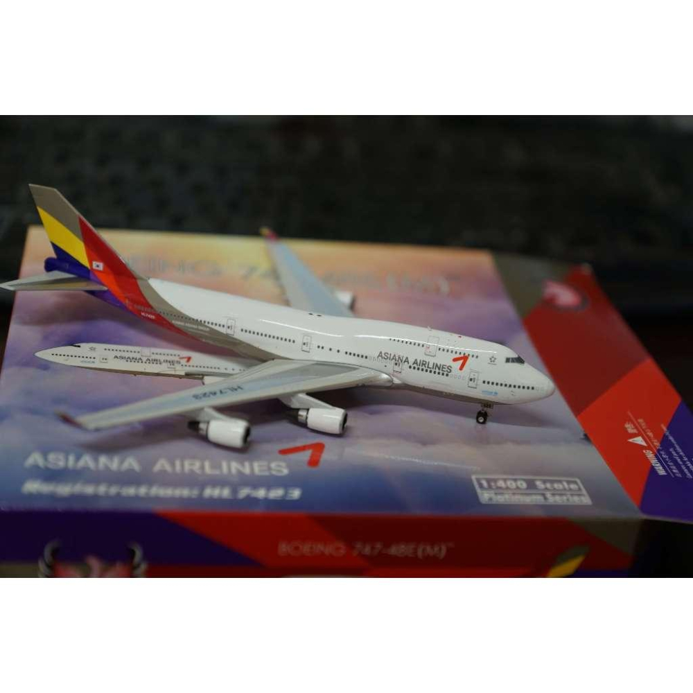 <客訂>1:400 韓亞航空 Asiana Airlines 747-400M COMBI HL7423 Ph製作-細節圖2