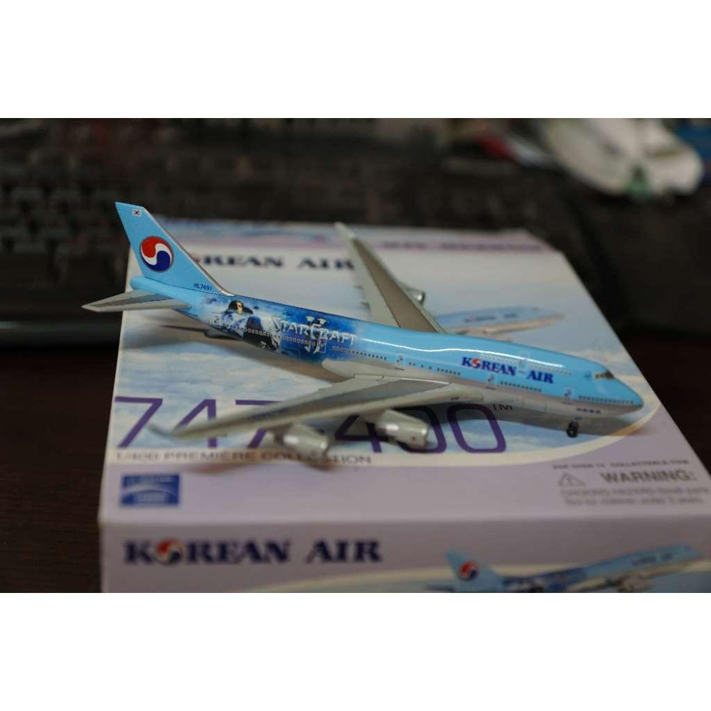 1:400  Korean Air 大韓航空 747-4B5 星海爭霸彩繪 HL7491 dragon製作-細節圖2
