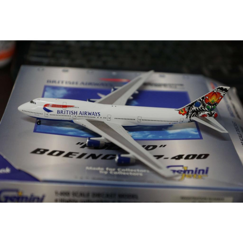 Modellino Aereo British Airways 747-400 In Resina Scala 1/150, 47cm Con Luci E Voce