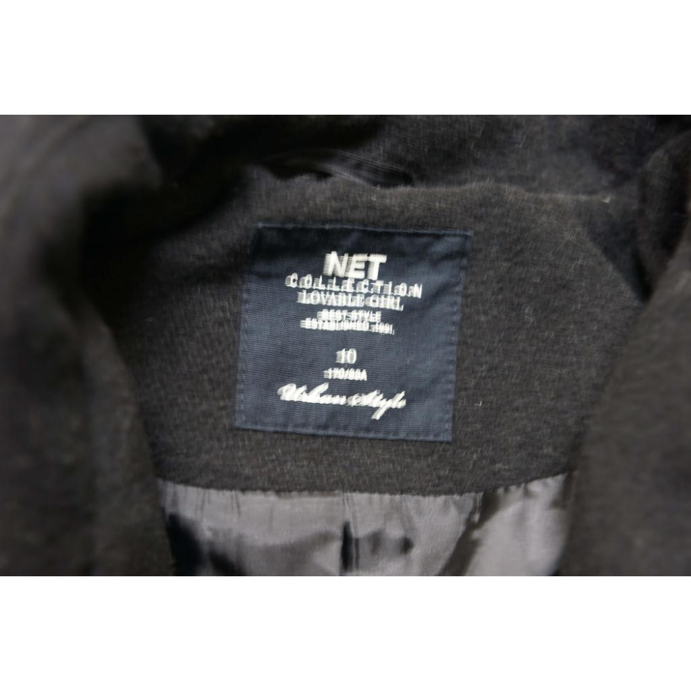 NET 毛料外套 大衣 正式服裝可搭配 10號(M) 附毛帽-細節圖4