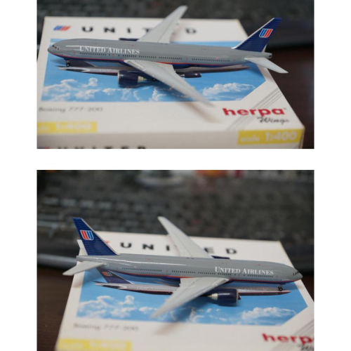 1:400 聯合航空 UA 777-200ER 空優迷彩灰 HERPA製作