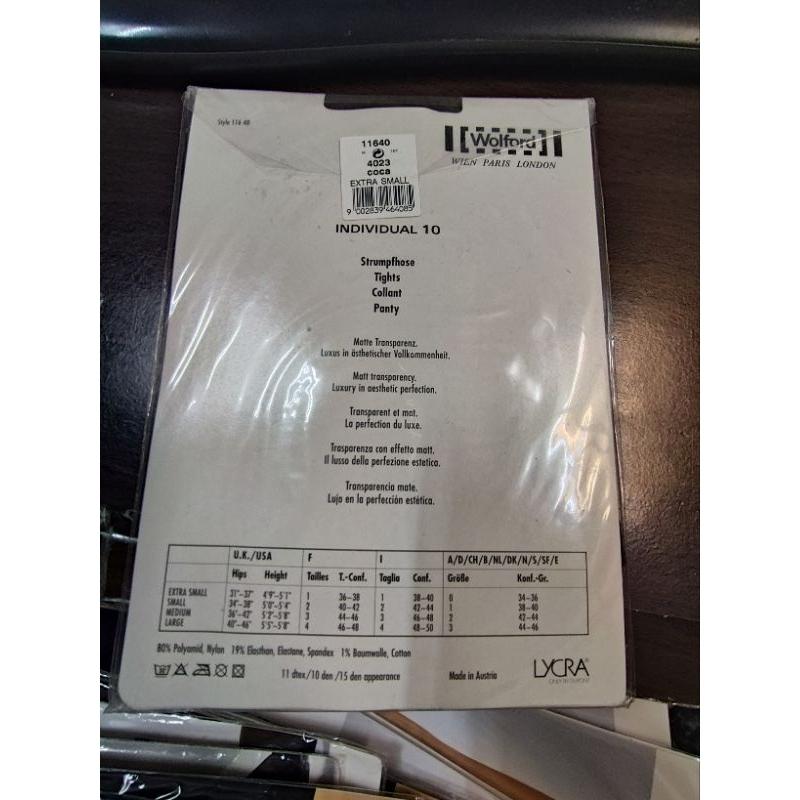 奧地利知名品牌 Wolford Individual 10  coca 深黑色 絲襪  XS號-細節圖2