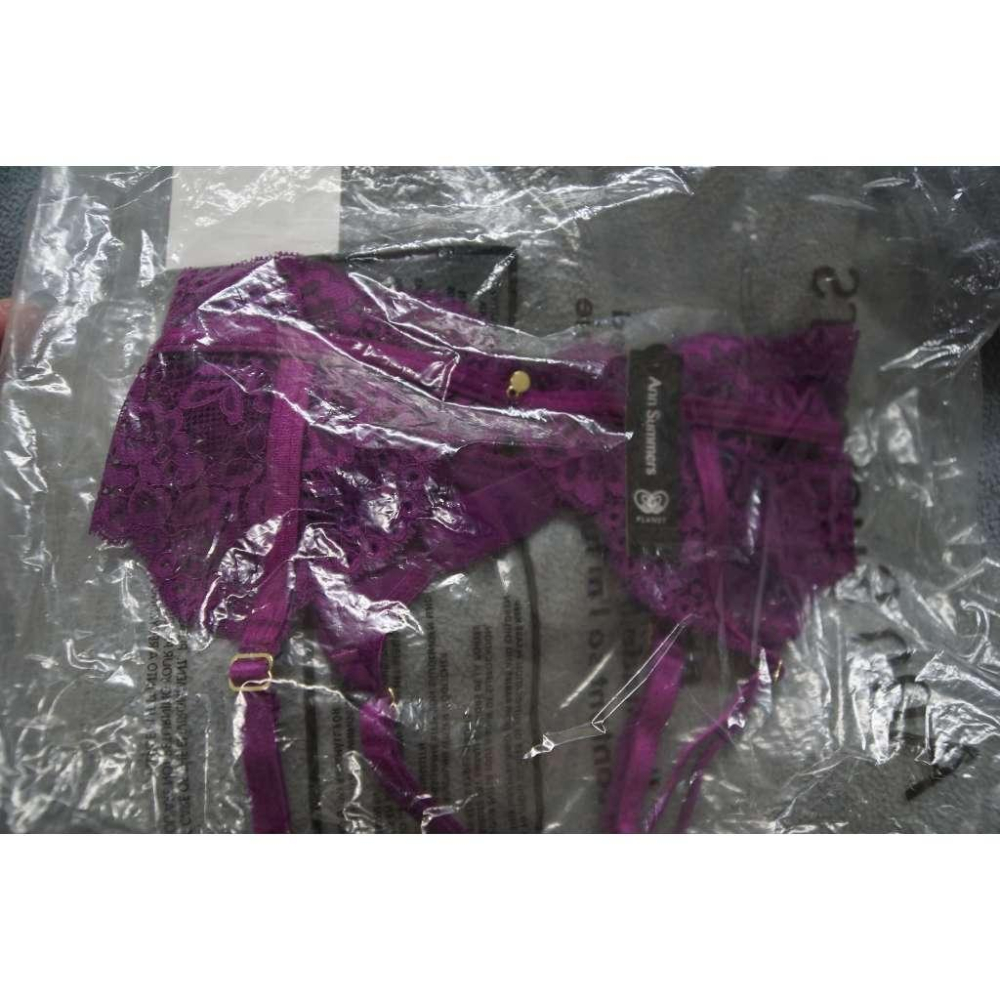 英國知名品牌 ANN SUMMERS 吊襪帶 紫色 蕾絲 性感 SIZE XS(亞洲的S-M)-細節圖3