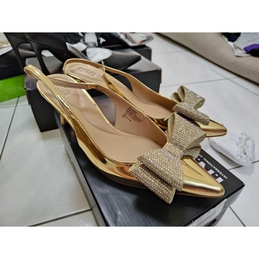 美國知名品牌  INC 高跟 涼鞋 跟高7公分 U.S. 11號 適合44號穿著  左腳綁帶斷掉-細節圖2