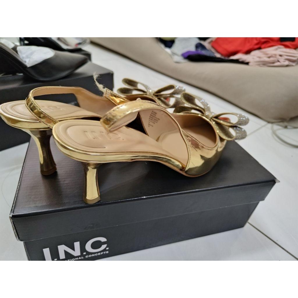 美國知名品牌  INC 高跟 涼鞋 跟高7公分 U.S. 11號 適合44號穿著  左腳綁帶斷掉-細節圖6