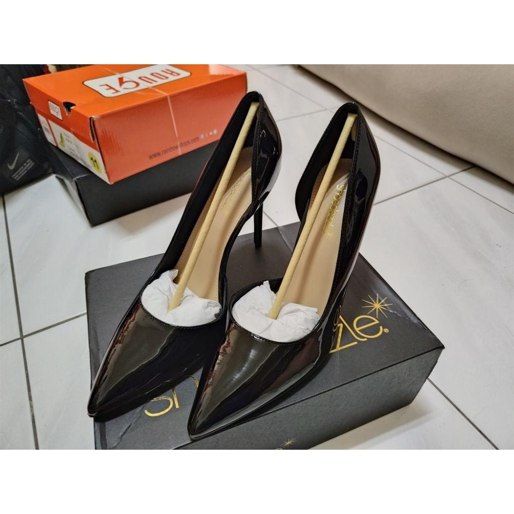 美國品牌 ShoeDazzle 黑色 高跟鞋 跟高12.5公分 U.S. 11號  (適合EU44號穿著)-細節圖3