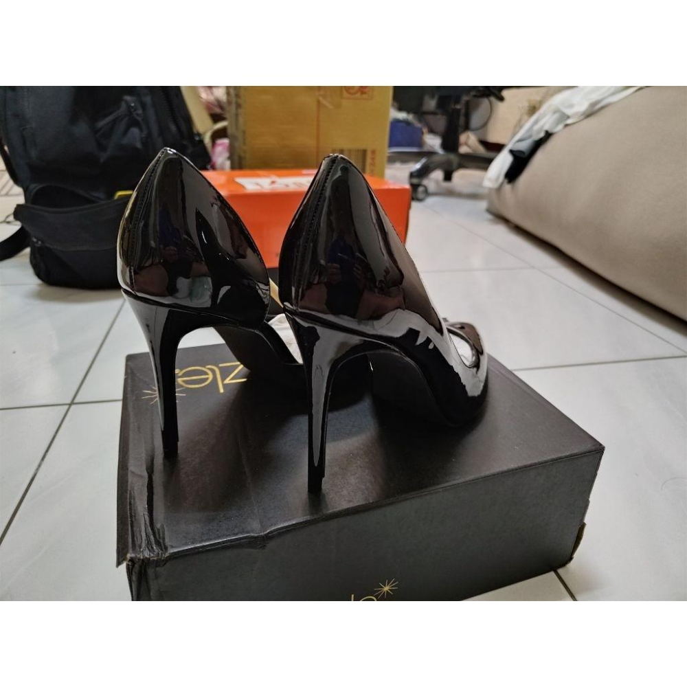 美國品牌 ShoeDazzle 黑色 高跟鞋 跟高12.5公分 U.S. 11號  (適合EU44號穿著)-細節圖5