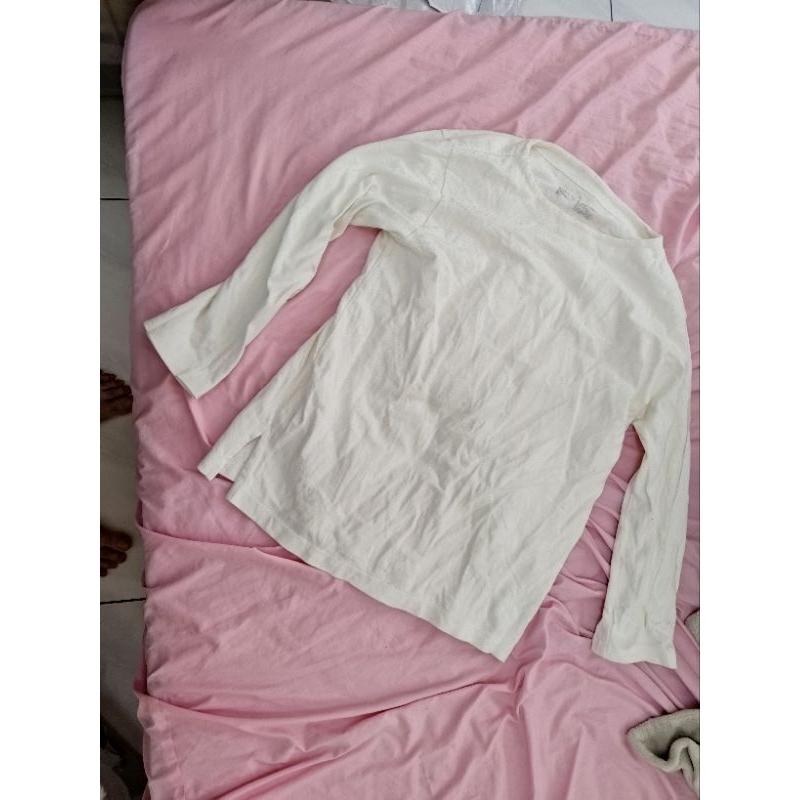 無印良品 長袖 上衣 女生  白色  XL號   100%全棉-細節圖3