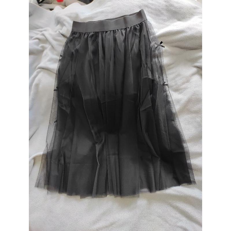 紗裙 黑色  蝴蝶結 FREE SIZE(最大到3XL) 長裙 到小腿一半-細節圖2