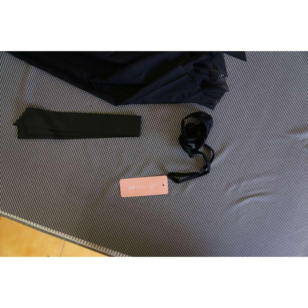 性感綁帶蕾絲誘惑開叉性感睡衣 黑色  FREE SIZE-細節圖3