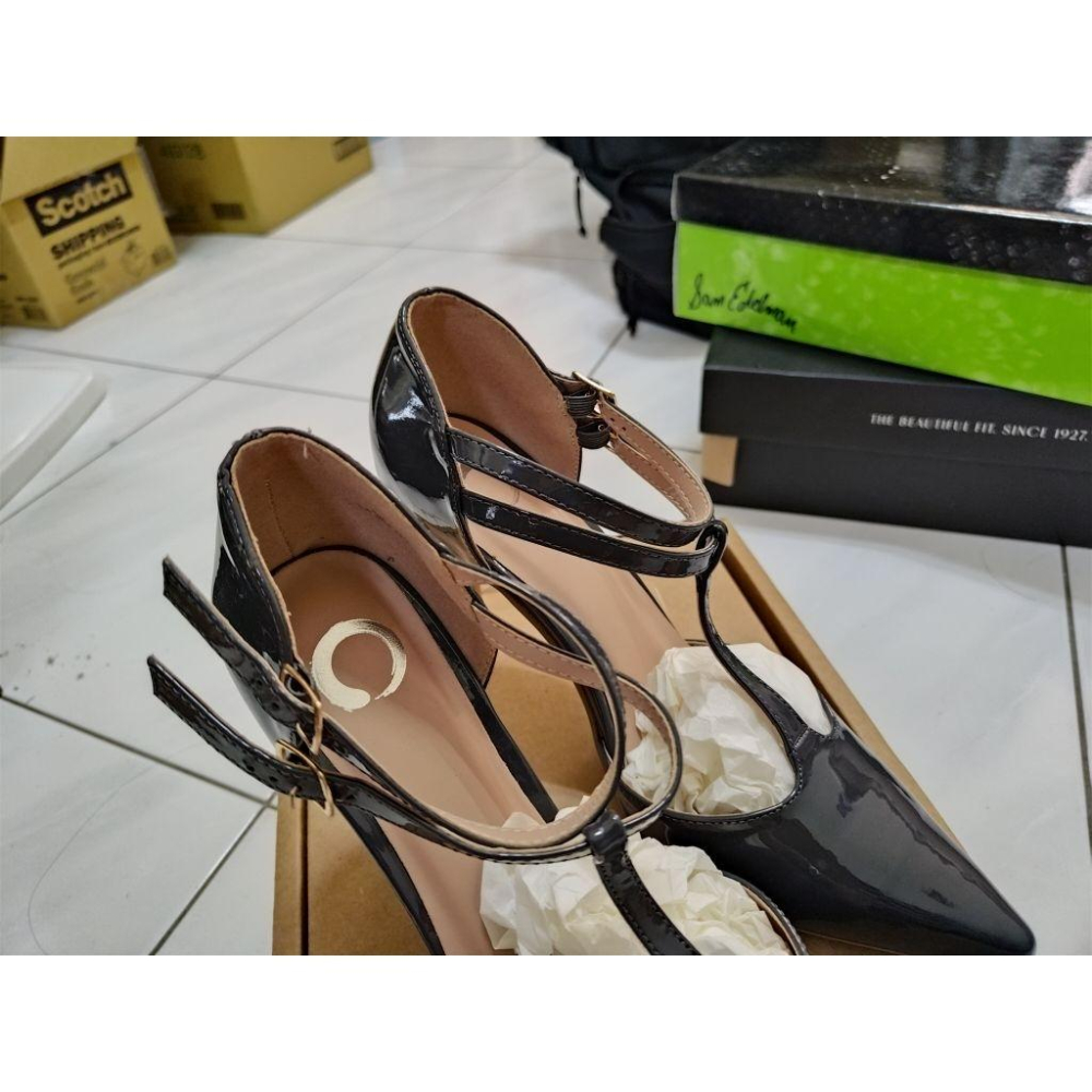 Journee Collection 高跟鞋 T字形扣帶 似華航空姐鞋 跟高10.5公分 U.S. 11號 適合44號穿-細節圖5