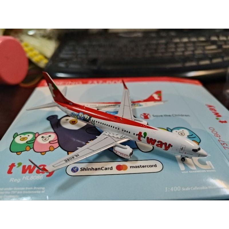 1:400  T＇Way Air 德威航空 737-800 Master Card彩繪機  HL8086 NG Mode-細節圖2