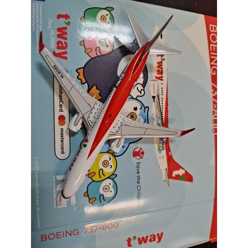1:400  T＇Way Air 德威航空 737-800 Master Card彩繪機  HL8086 NG Mode-細節圖3