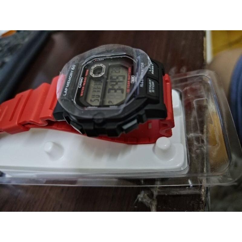 CASIO 卡西歐 WS-1400H 電子錶 正面下方有碼表ON/OFF按鈕,可以直接使用碼表 寶島鐘錶購買 有保固-細節圖2