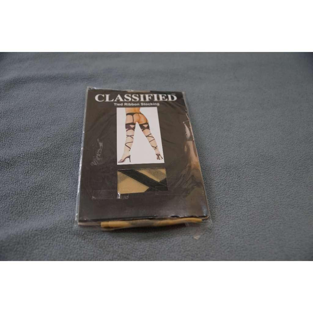 英國知名品牌 CLASSIFIED TIED RIBBON STOCKINGS 大腿襪 膚色  ONE SIZE-細節圖2