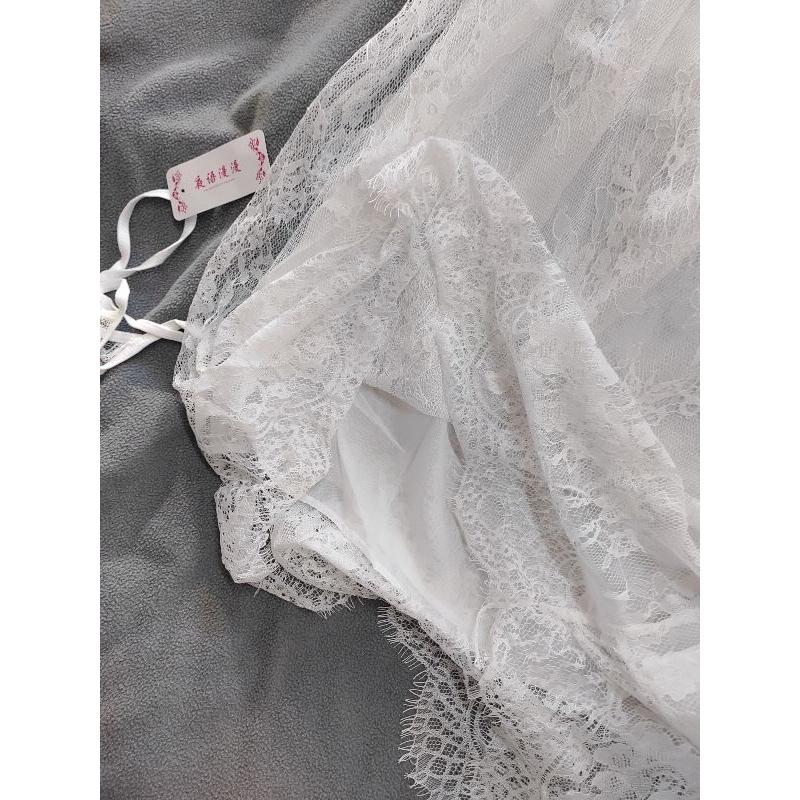 大尺碼性感睡衣 白色 3XL 附小丁 80公斤以內皆可穿-細節圖2