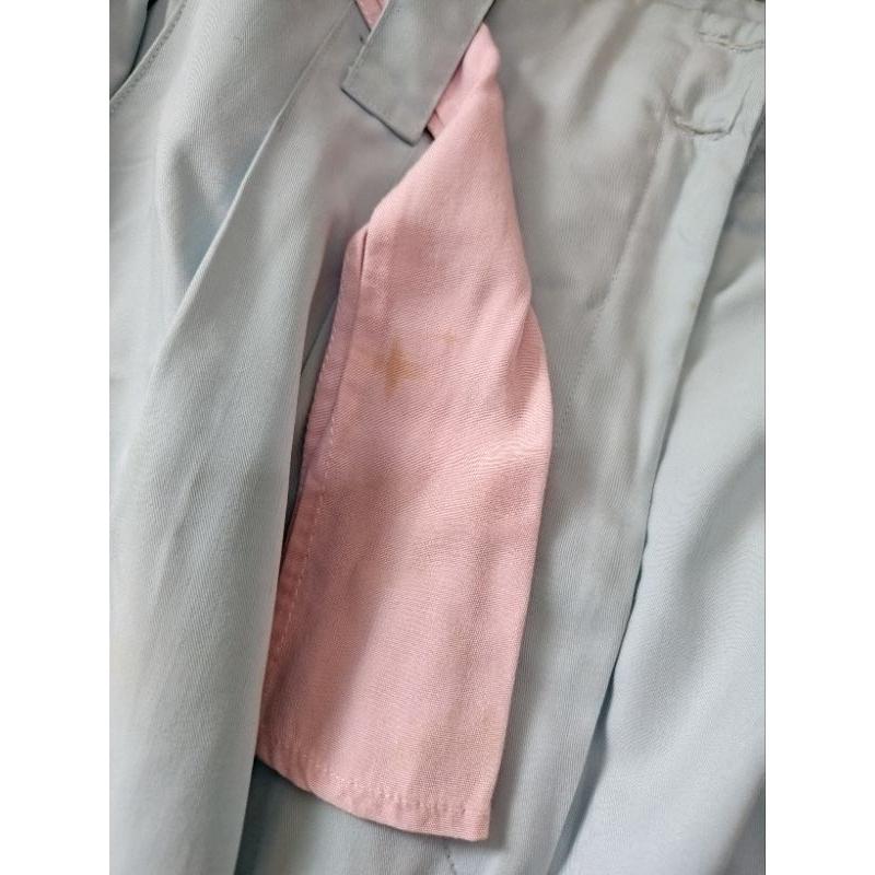 愛門 褲裙 粉紅腰帶 藍色褲裙 輕巧可愛 L號 有部分黃漬,可清洗 腰寬平放32公分-細節圖2