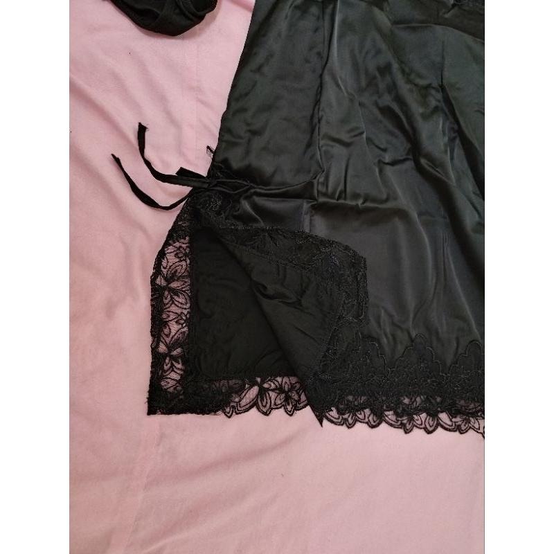蕾絲 胸口設計 細肩帶 兩側開高叉 性感睡衣 free size(85公斤以內)-細節圖2