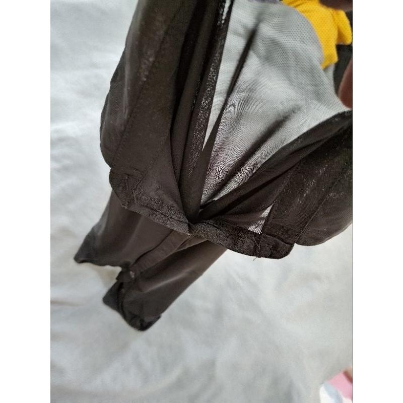 大尺碼  黑色 襯衫 感辣妹風 長袖上衣 透視黑色網紗襯衫  3XL 95~125KG-細節圖3