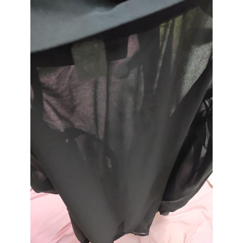 黑色 透明 襯衫 3XL-細節圖3