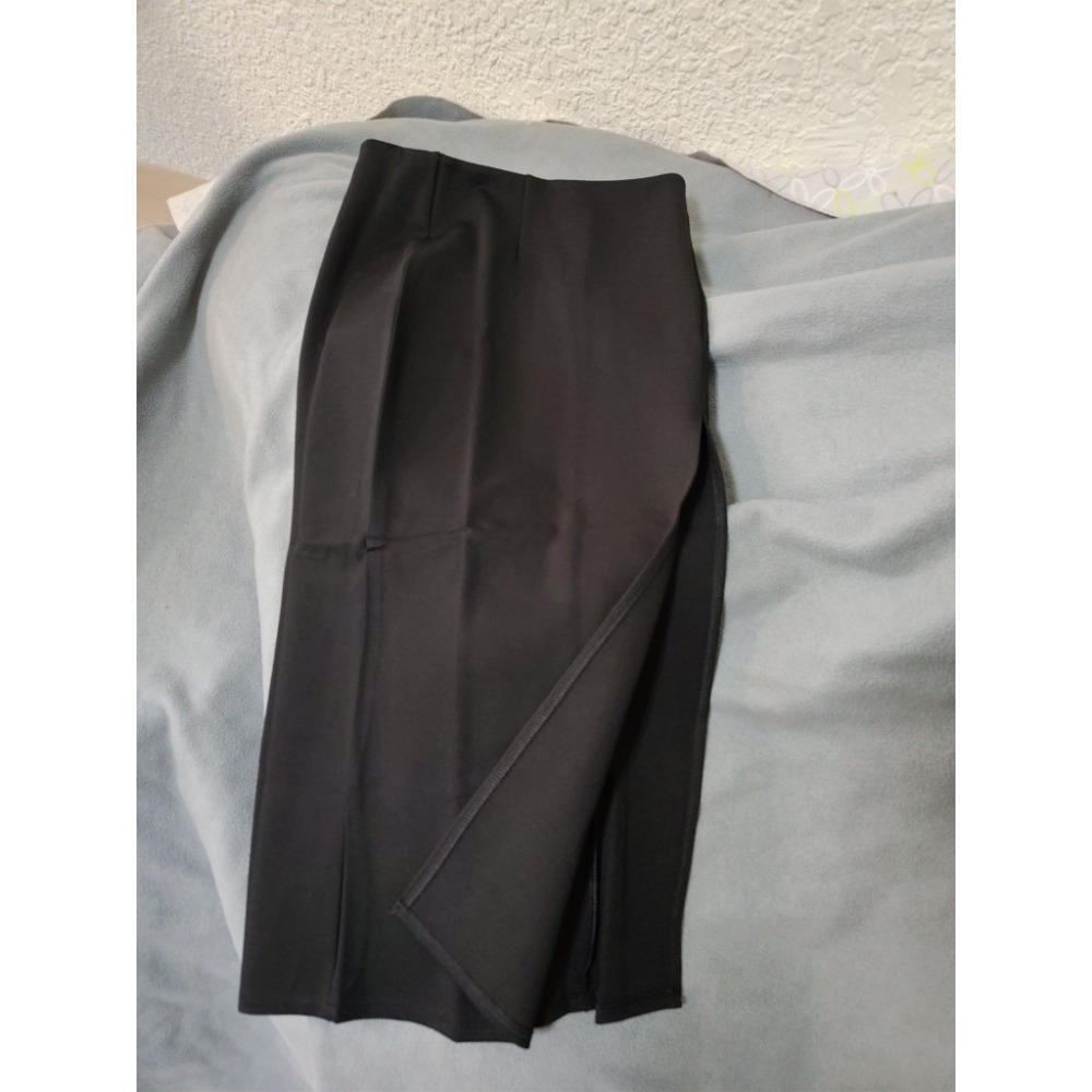 黑色 包臀裙 長裙 OL制服裙 彈性  開高衩 FREE SIZE-細節圖2