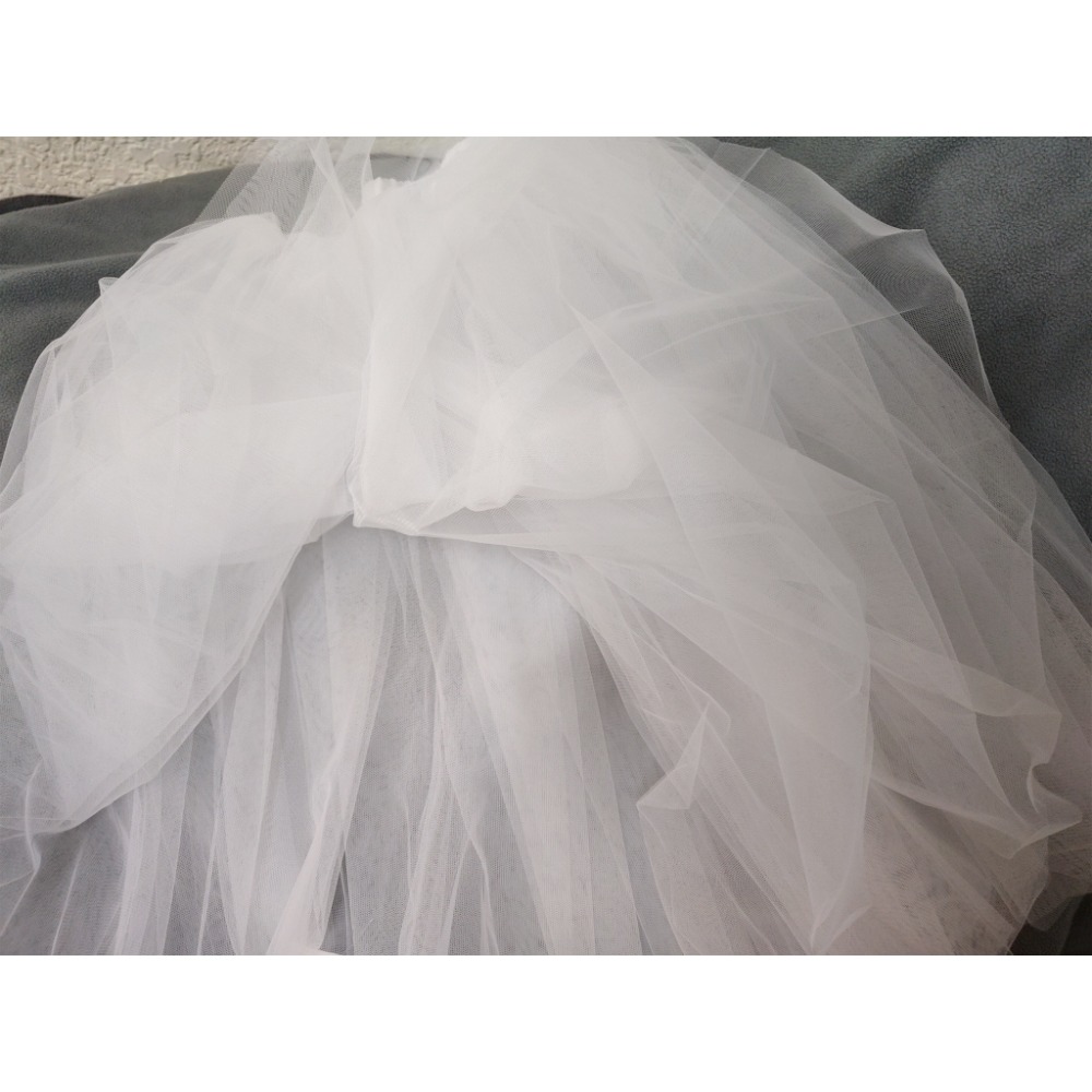 白色 紗裙 長60公分 三層紗 沒有內襯 free size-細節圖2