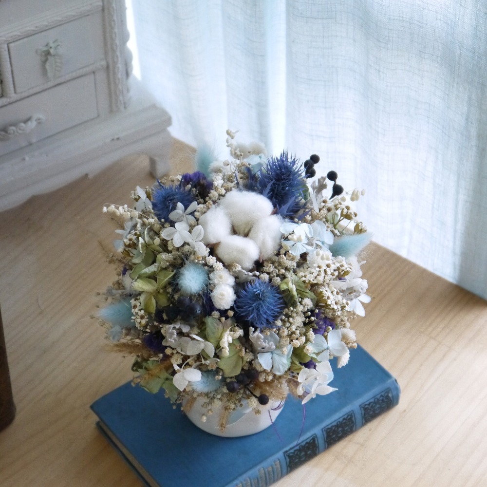 湛藍飛翔.晴天藍色系.情人.生日.乾燥花.永生花.不凋花.禮物-細節圖2