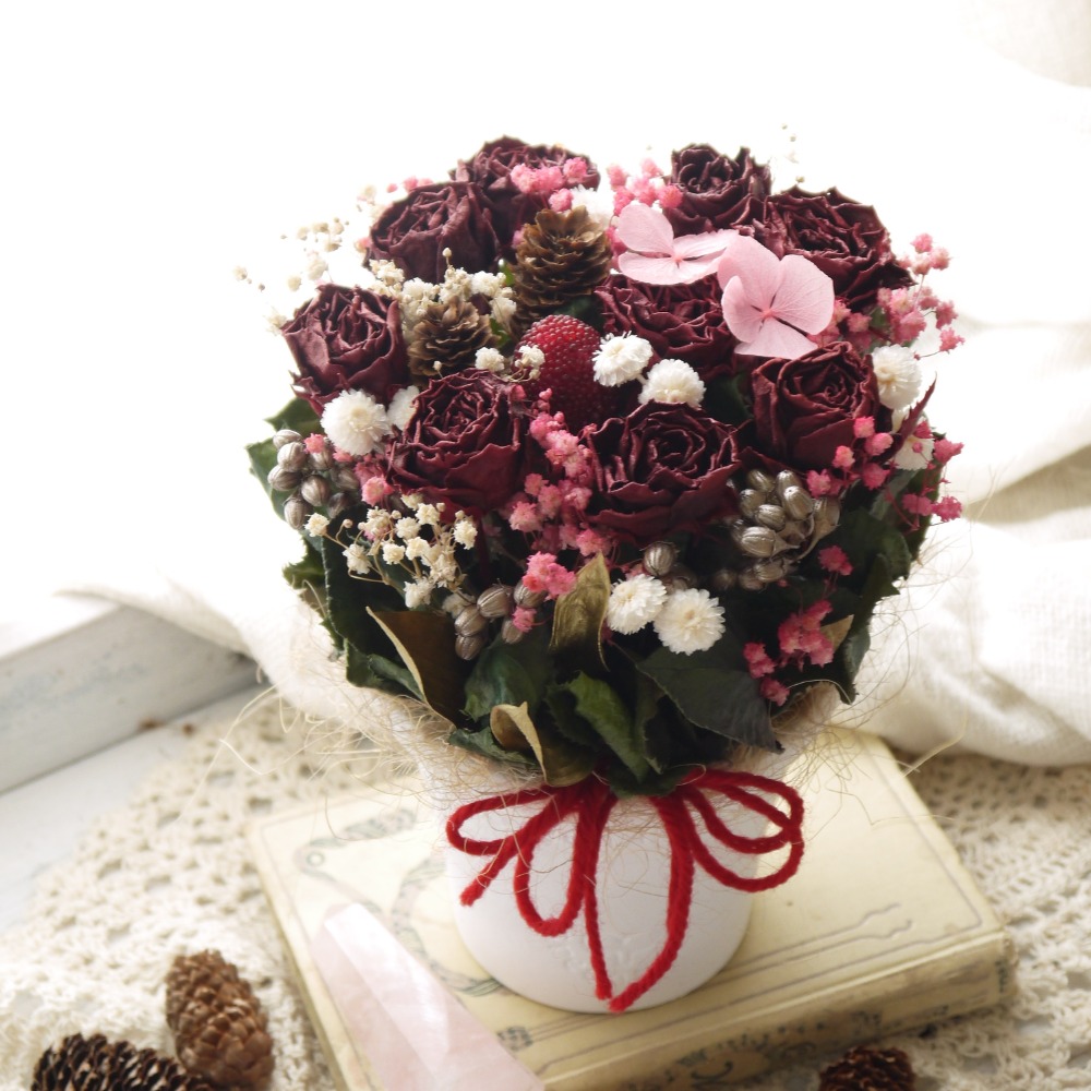 薔薇.薔薇紅色系.生日.乾燥花.永生花.不凋花.送禮首選.-細節圖5