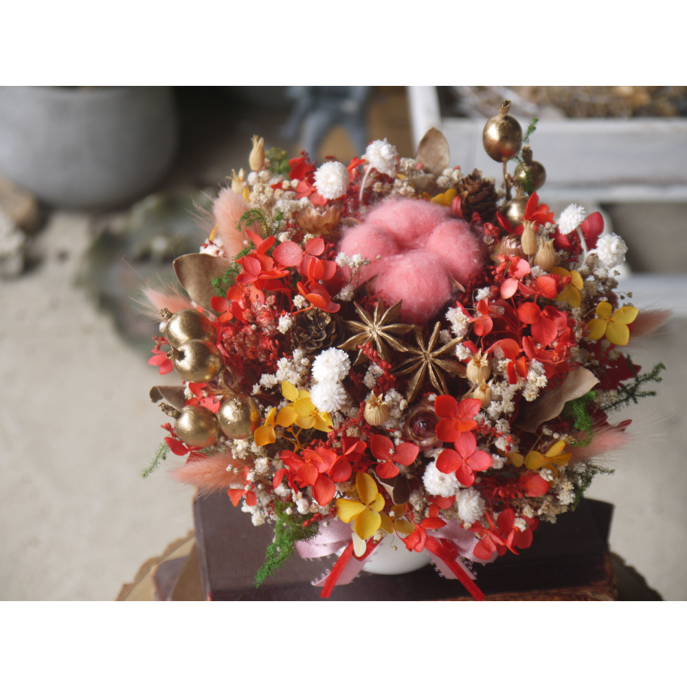 桑染紅莓.溫馨紅色系.生日.乾燥花.母新節.永生花.-細節圖3